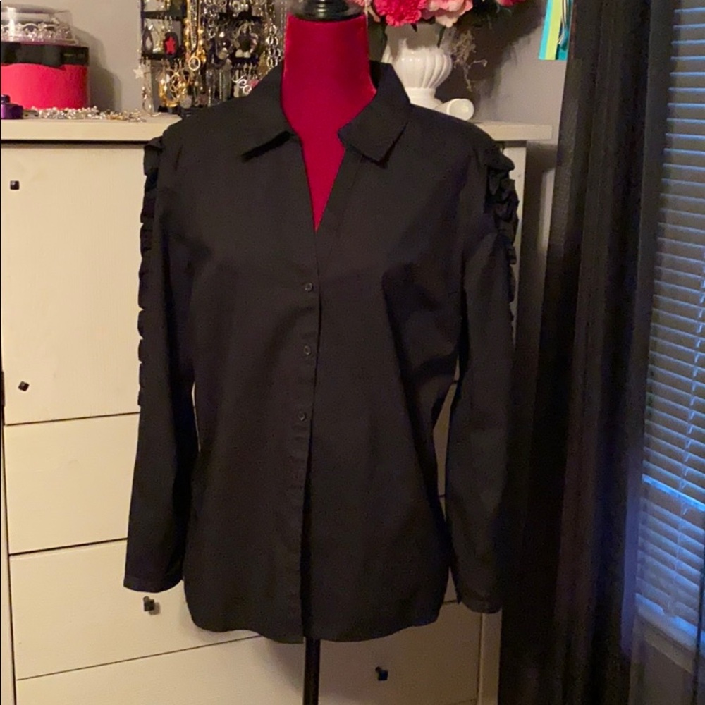 INC Ruffled Corset Shirt